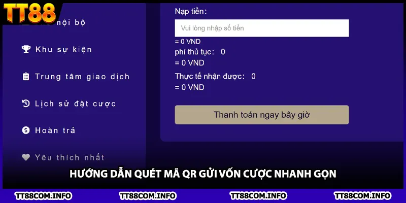 Hướng dẫn quét mã QR gửi vốn cược nhanh gọn